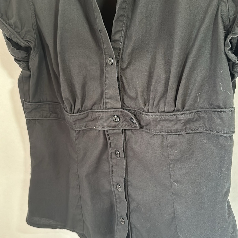 No boundaries black structured short sleeve top size small 3/5 - Picture 2 of 5